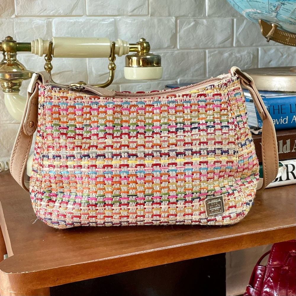 Vintage 90s Y2K Liz Claiborne Rainbow Woven Mini Purse Shoulder Bag - Picture 5 of 14